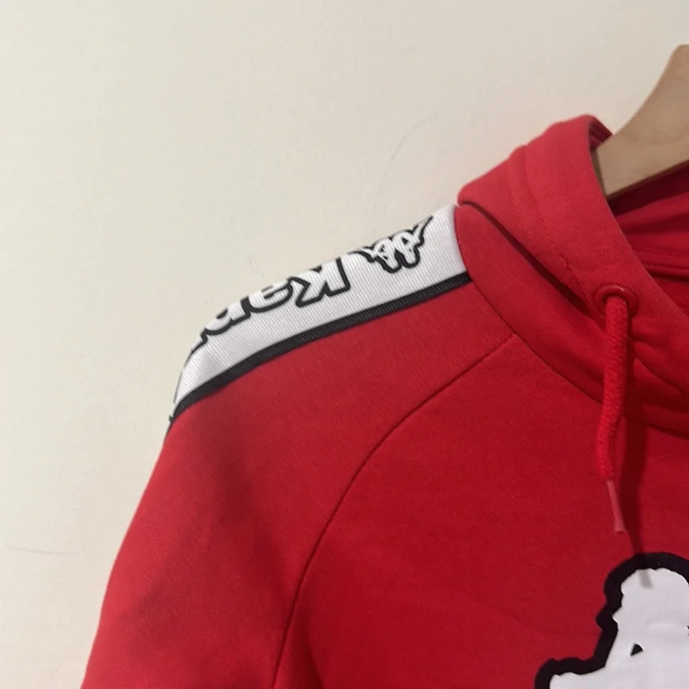 • KAPPA • Men’s LOGO TAPE DAPET HOODIE Red / White / Black Small - Picture 4 of 5